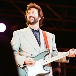 Eric Clapton on stage at Nelson Mandela 70th Birthday Tribute Concert, Wembley Stadium