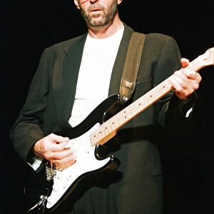 Eric Clapton on stage at the Sheffield Arena, Sheffield, 3rd October 1993