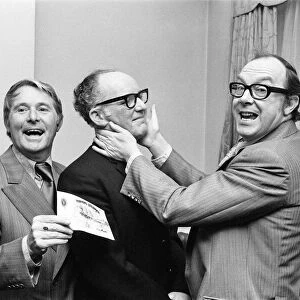 Eric Morecambe and Ernie Wise present 22 member Pools Syndicate from Dewsbury Engineering