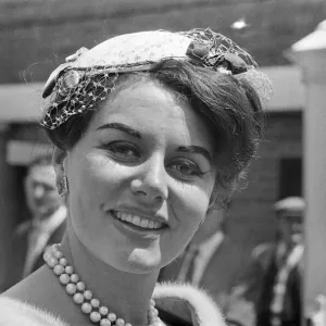 Print of Eunice Gayson at Ascot Ladies Day, June 1960 Print of Eunice Gayson at Ascot Ladies Day, June 1960