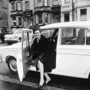 Eunice Gayson, British actress arrives at Hove Court, where she is charged with a minor Eunice Gayson, British actress arrives at Hove Court, where she is charged with a minor