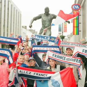 Euro 1996 Street Festival, Newcastle, 18th June 1996. French Football Fans Euro 1996 Street Festival, Newcastle, 18th June 1996. French Football Fans