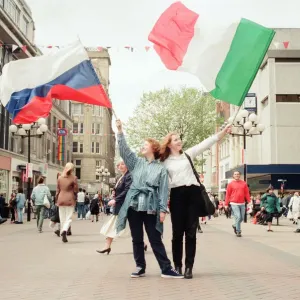 Euro 96 Flags Print, Liverpool City Centre, June 1996