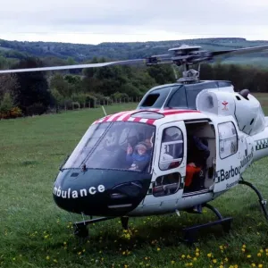 The Eurocopter AS350 Squirrel helicopter used by Northumbria Air Ambulance