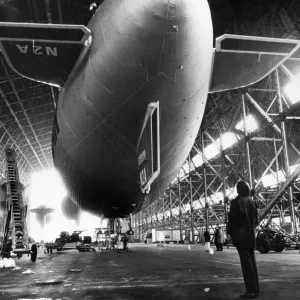 Goodyear Europa N2A Airship Print, Cardington Hangar, 1972