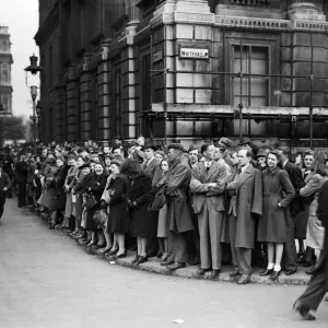 Eve of VE Day celebrations in London at the end of the Second World War
