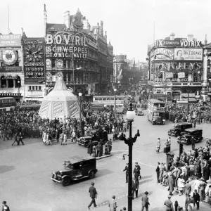 Eve of VE Day celebrations in London at the end of the Second World War