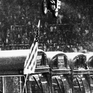 Evel Knievel American motorcycle stuntman daredevil 1975 leaping over buses Evel Knievel American motorcycle stuntman daredevil 1975 leaping over buses