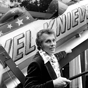 Evel Knievel, the worlds highest paid Dare Devil, the legend in the own life time