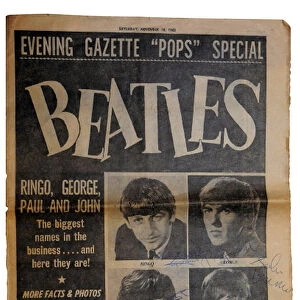 Evening Gazette Pops Special 14th November 1963. Copy of 1963 Evening Gazette