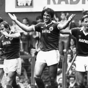 Everton's Bob Latchford Celebrates Hat Trick Print
