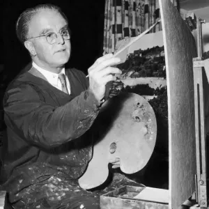 Everton chairman John Moores painting. 18th October 1959 Everton chairman John Moores painting. 18th October 1959