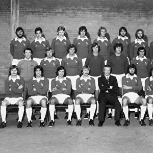 Everton football team pose for a pre season squad photograph at Bellefield, July 1975