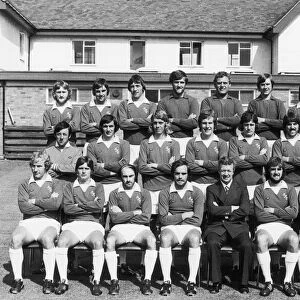 Everton football team pose for a pre season squad photograph at Bellefield, July 1974