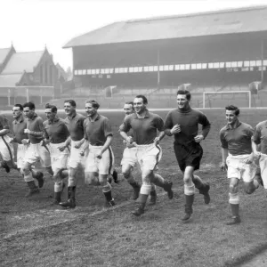 Everton players training at Goodison Park in preparation for an FA Cup match against Everton players training at Goodison Park in preparation for an FA Cup match against