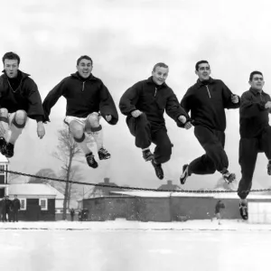 Everton players training in preparation for an upcoming FA Cup match against King Everton players training in preparation for an upcoming FA Cup match against King