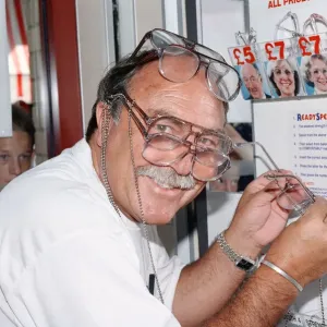 Ex footballer Jimmy Greaves at the worlds first spectacle vending machine Ex footballer Jimmy Greaves at the worlds first spectacle vending machine