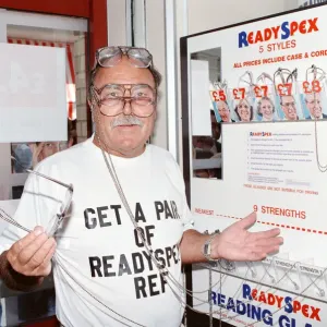 Ex footballer Jimmy Greaves at the worlds first spectacle vending machine Ex footballer Jimmy Greaves at the worlds first spectacle vending machine