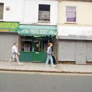Examples of shuttered and non-shuttered shops on Far Gosford Street Examples of shuttered and non-shuttered shops on Far Gosford Street