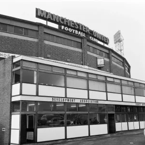Exterior of Manchester United football stadium, Old Trafford. February 1968 Exterior of Manchester United football stadium, Old Trafford. February 1968