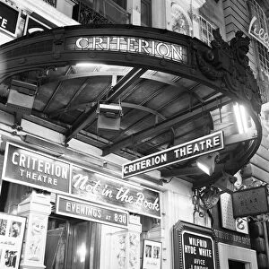 Exterior view of the Criterion Theatre in Londons West End. April 1958