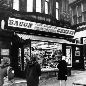 Exterior View of John Allen and Co. Cheese Shop Print, Manchester 1975 Exterior View of John Allen and Co. Cheese Shop Print, Manchester 1975