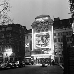 Exterior view of the Leicester Square Theatre in Londons West End. April 1958