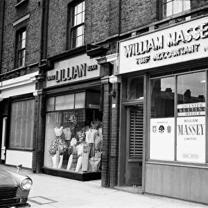 An exterior view of William Massey betting shop in Bethnal Green, London May 1961