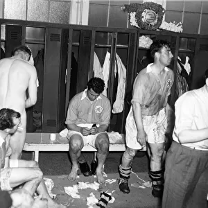 F. A Cup Final 1950. Arsenal v. Liverpool. Arsenal players in the dressing room after