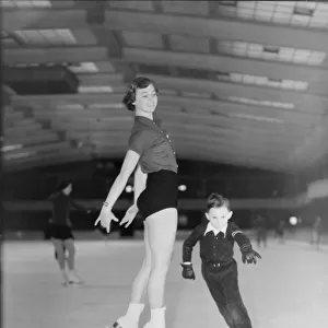 F W Reed Staff Photographer Ice-skating March 12th 1952 Tiny Simon