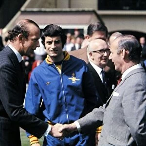 FA Cup Final 1971- Arsenal v Liverpool Duke of Kent with Frank McLintock