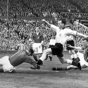 FA Cup Final 1956: Trautmann's Diving Save Print FA Cup Final 1956: Trautmann's Diving Save Print