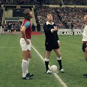 FA Cup Final West Ham v Fulham May 1975 The referee tosses a coin before kick off