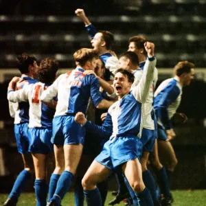 FA Cup Print: Hayes Celebrate 1991 Upset Over Fulham
