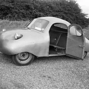 Fairthorpe Atom mini car, a rear-engined two-door fibre glass car designed by British Fairthorpe Atom mini car, a rear-engined two-door fibre glass car designed by British