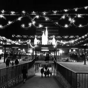 The fairy land look of the Lower Precinct, Coventry, after the Lord Mayor, Alderman E. J The fairy land look of the Lower Precinct, Coventry, after the Lord Mayor, Alderman E. J