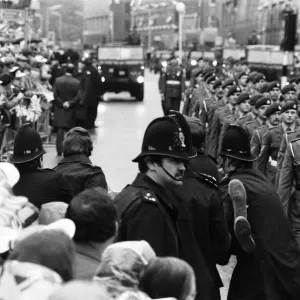 Falklands Victory Parade, London. Police remove trouble makers. 12th October 1982 Falklands Victory Parade, London. Police remove trouble makers. 12th October 1982