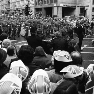 Falklands Victory Parade, London. Police remove trouble makers. 12th October 1982 Falklands Victory Parade, London. Police remove trouble makers. 12th October 1982