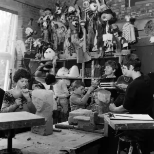 Families sculpture print, Birmingham Art Centre, 1967