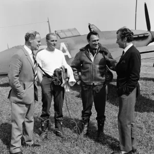 Battle of Britain Pilots at Duxford RAF Station Print Battle of Britain Pilots at Duxford RAF Station Print