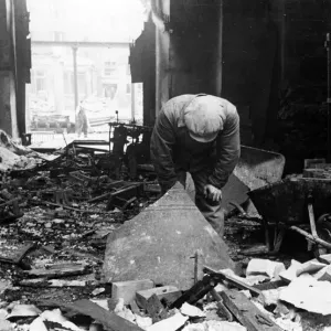 Part of the famous Bow Bells in Bow Church, Cheapside, gutted after a Nazi attack Part of the famous Bow Bells in Bow Church, Cheapside, gutted after a Nazi attack