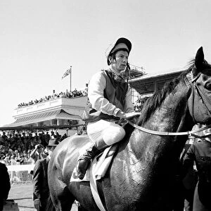 Famous racehorse Nijinsky with Lester Piggott after winning the 1970 Epsom Derby