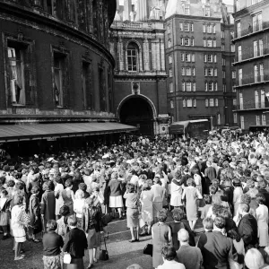 Fans outside Royal Albert Hall, 15th September 1963 Print Fans outside Royal Albert Hall, 15th September 1963 Print