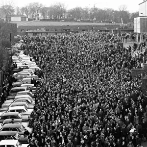 Fans outside St James Park, Newcastle United stadium, Newcastle upon Tyne