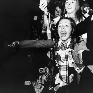 Fans of the pop group Bay City Rollers screaming Circa 1975 Fans of the pop group Bay City Rollers screaming Circa 1975