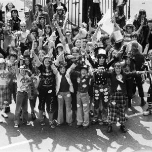 Fans of pop group Slade get ready for the invasion of Earls Court tonight where the group Fans of pop group Slade get ready for the invasion of Earls Court tonight where the group