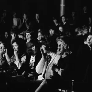 Fans watching The Beatles filming the finale for A Hard Days Night