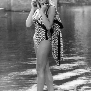 Fashion - Beachwear: Model Joanna displays her Mex Appeal swimsuit. May 1990 P017366