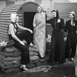 Fashion (For use in air raids). Shown by a Birmingham shop