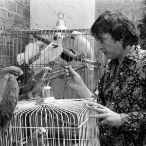 David Bailey with Parrots Print, 8th July 1974 David Bailey with Parrots Print, 8th July 1974